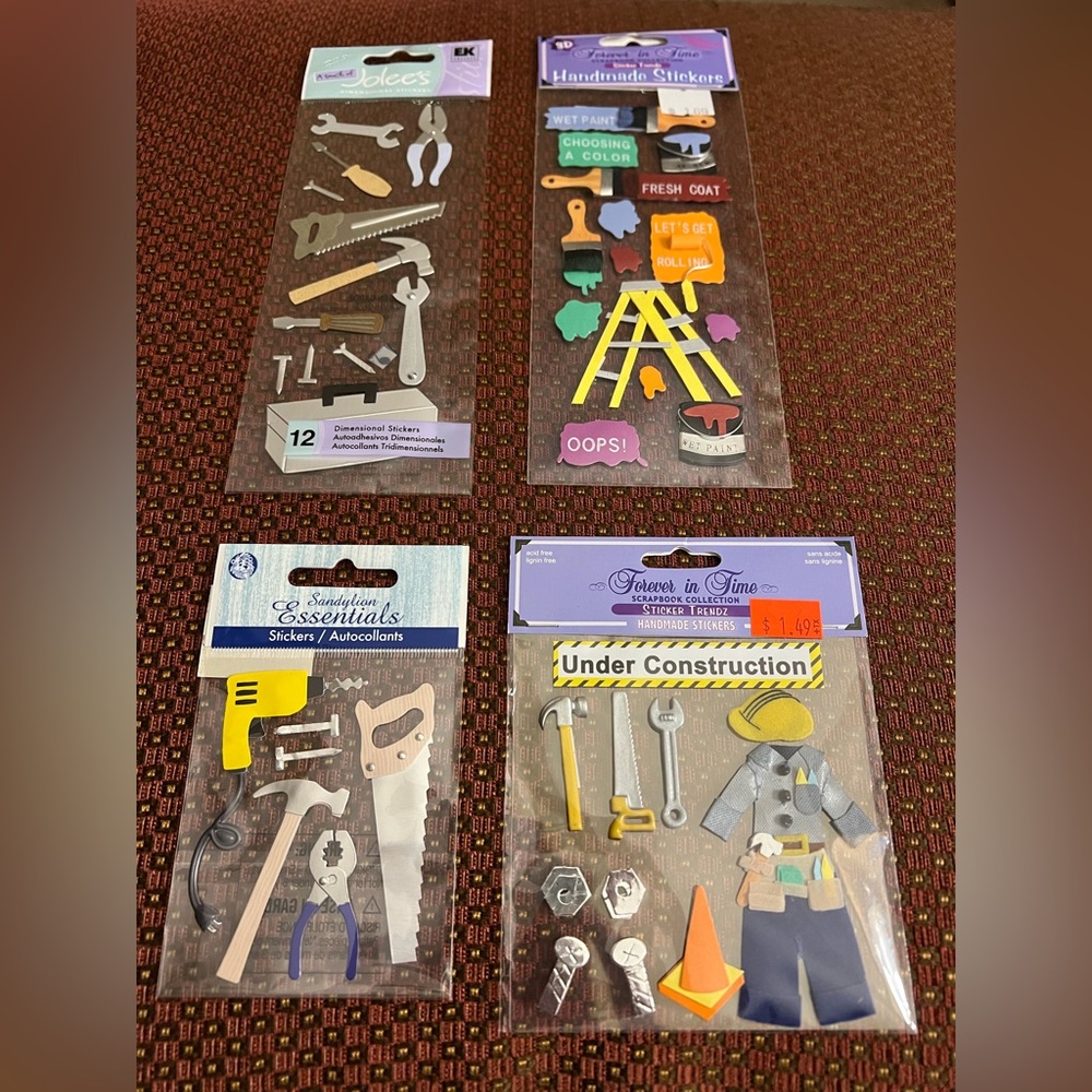 Paint + Construction Assorted Scrapbook Stickers